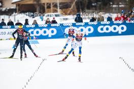 03.02.2023, Toblach, Italy (ITA): Victoria Carl (GER), Coletta Rydzek (GER), Johanna Hagstroem (SWE), Emma Ribom (SWE), (l-r)  - FIS world cup cross-country, individual sprint, Toblach (ITA). www.nordicfocus.com. © Modica/NordicFocus. Every downloaded picture is fee-liable.