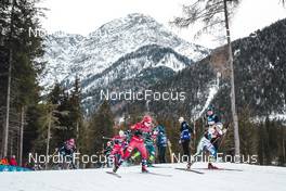 03.02.2023, Toblach, Italy (ITA): Mathilde Myhrvold (NOR), Eva Urevc (SLO), Jonna Sundling (SWE), (l-r)  - FIS world cup cross-country, individual sprint, Toblach (ITA). www.nordicfocus.com. © Modica/NordicFocus. Every downloaded picture is fee-liable.
