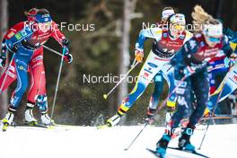 03.02.2023, Toblach, Italy (ITA): Lena Quintin (FRA), Moa Lundgren (SWE), (l-r)  - FIS world cup cross-country, individual sprint, Toblach (ITA). www.nordicfocus.com. © Modica/NordicFocus. Every downloaded picture is fee-liable.