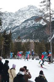 03.02.2023, Toblach, Italy (ITA): Verneri Suhonen (FIN), Kamil Bury (POL), Jules Chappaz (FRA), Ondrej Cerny (CZE), Federico Pellegrino (ITA), (l-r)  - FIS world cup cross-country, individual sprint, Toblach (ITA). www.nordicfocus.com. © Modica/NordicFocus. Every downloaded picture is fee-liable.