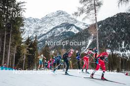 03.02.2023, Toblach, Italy (ITA): Eva Urevc (SLO), Laura Gimmler (GER), Alina Meier (SUI), Lotta Udnes Weng (NOR), (l-r)  - FIS world cup cross-country, individual sprint, Toblach (ITA). www.nordicfocus.com. © Modica/NordicFocus. Every downloaded picture is fee-liable.