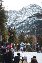 03.02.2023, Toblach, Italy (ITA): Even Northug (NOR), Johannes Hoesflot Klaebo (NOR), Edvin Anger (SWE), (l-r)  - FIS world cup cross-country, individual sprint, Toblach (ITA). www.nordicfocus.com. © Modica/NordicFocus. Every downloaded picture is fee-liable.