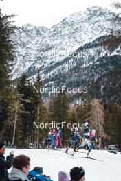 03.02.2023, Toblach, Italy (ITA): Lena Quintin (FRA), Pia Fink (GER), Moa Lundgren (SWE), (l-r)  - FIS world cup cross-country, individual sprint, Toblach (ITA). www.nordicfocus.com. © Modica/NordicFocus. Every downloaded picture is fee-liable.
