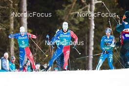 03.02.2023, Toblach, Italy (ITA): Renaud Jay (FRA), Lucas Chanavat (FRA), Harald Oestberg Amundsen (NOR), (l-r)  - FIS world cup cross-country, individual sprint, Toblach (ITA). www.nordicfocus.com. © Modica/NordicFocus. Every downloaded picture is fee-liable.