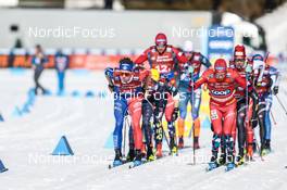 05.02.2023, Toblach, Italy (ITA): Clement Parisse (FRA), Sjur Roethe (NOR), (l-r)  - FIS world cup cross-country, relay, Toblach (ITA). www.nordicfocus.com. © Modica/NordicFocus. Every downloaded picture is fee-liable.