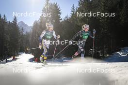 05.02.2023, Toblach, Italy (ITA): Moa Lundgren (SWE), Rosie Brennan (USA), (l-r)  - FIS world cup cross-country, relay, Toblach (ITA). www.nordicfocus.com. © Modica/NordicFocus. Every downloaded picture is fee-liable.