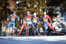 05.02.2023, Toblach, Italy (ITA): James Clugnet (GBR), Mikael Abram (ITA), Renaud Jay (FRA), (l-r)  - FIS world cup cross-country, relay, Toblach (ITA). www.nordicfocus.com. © Modica/NordicFocus. Every downloaded picture is fee-liable.