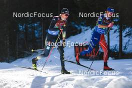 05.02.2023, Toblach, Italy (ITA): Friedrich Moch (GER), Hugo Lapalus (FRA), (l-r)  - FIS world cup cross-country, relay, Toblach (ITA). www.nordicfocus.com. © Modica/NordicFocus. Every downloaded picture is fee-liable.