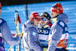 05.02.2023, Toblach, Italy (ITA): Laura Gimmler (GER), Katharina Hennig (GER), Pia Fink (GER), Sofie Krehl (GER), (l-r) - FIS world cup cross-country, relay, Toblach (ITA). www.nordicfocus.com. © Modica/NordicFocus. Every downloaded picture is fee-liable.