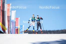 05.02.2023, Toblach, Italy (ITA): Jonna Sundling (SWE), Julia Kern (USA), (l-r)  - FIS world cup cross-country, relay, Toblach (ITA). www.nordicfocus.com. © Modica/NordicFocus. Every downloaded picture is fee-liable.