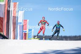 05.02.2023, Toblach, Italy (ITA): Silje Theodorsen (NOR), Sofie Krehl (GER), (l-r)  - FIS world cup cross-country, relay, Toblach (ITA). www.nordicfocus.com. © Modica/NordicFocus. Every downloaded picture is fee-liable.
