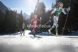 05.02.2023, Toblach, Italy (ITA): Katharina Hennig (GER), Anne Kjersti Kalvaa (NOR), Ebba Andersson (SWE), (l-r)  - FIS world cup cross-country, relay, Toblach (ITA). www.nordicfocus.com. © Modica/NordicFocus. Every downloaded picture is fee-liable.