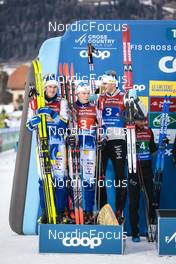 05.02.2023, Toblach, Italy (ITA): Johan Haeggstroem (SWE), Eric Rosjoe (SWE), Edvin Anger (SWE), Calle Halfvarsson (SWE), (l-r)  - FIS world cup cross-country, relay, Toblach (ITA). www.nordicfocus.com. © Modica/NordicFocus. Every downloaded picture is fee-liable.