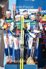05.02.2023, Toblach, Italy (ITA): Emma Ribom (SWE), Moa Ilar (SWE), Ebba Andersson (SWE), Jonna Sundling (SWE), (l-r)  - FIS world cup cross-country, relay, Toblach (ITA). www.nordicfocus.com. © Modica/NordicFocus. Every downloaded picture is fee-liable.