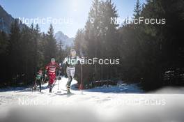 05.02.2023, Toblach, Italy (ITA): Katharina Hennig (GER), Anne Kjersti Kalvaa (NOR), Ebba Andersson (SWE), (l-r)  - FIS world cup cross-country, relay, Toblach (ITA). www.nordicfocus.com. © Modica/NordicFocus. Every downloaded picture is fee-liable.