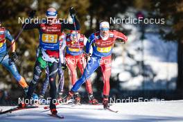 05.02.2023, Toblach, Italy (ITA): Mikael Abram (ITA), Renaud Jay (FRA), (l-r)  - FIS world cup cross-country, relay, Toblach (ITA). www.nordicfocus.com. © Modica/NordicFocus. Every downloaded picture is fee-liable.