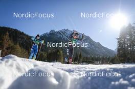 05.02.2023, Toblach, Italy (ITA): Anna Melnik (KAZ), Alexandra Lawson (USA), (l-r)  - FIS world cup cross-country, relay, Toblach (ITA). www.nordicfocus.com. © Modica/NordicFocus. Every downloaded picture is fee-liable.