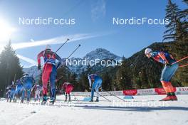 05.02.2023, Toblach, Italy (ITA): Jules Chappaz (FRA), Andrew Young (GBR), (l-r)  - FIS world cup cross-country, relay, Toblach (ITA). www.nordicfocus.com. © Modica/NordicFocus. Every downloaded picture is fee-liable.
