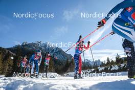 05.02.2023, Toblach, Italy (ITA): Niilo Moilanen (FIN), Dietmar Noeckler (ITA), Jules Chappaz (FRA), (l-r)  - FIS world cup cross-country, relay, Toblach (ITA). www.nordicfocus.com. © Modica/NordicFocus. Every downloaded picture is fee-liable.