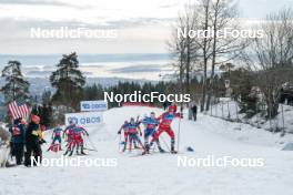11.03.2023, Oslo, Norway (NOR): Martin Loewstroem Nyenget (NOR), Andrew Musgrave (GBR), Thomas Bucher-Johannessen (NOR), Harald Oestberg Amundsen (NOR), (l-r)  - FIS world cup cross-country, mass men, Oslo (NOR). www.nordicfocus.com. © Modica/NordicFocus. Every downloaded picture is fee-liable.