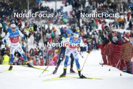 11.03.2023, Oslo, Norway (NOR): Gustaf Berglund (SWE), Lucas Boegl (GER), Simon Andersson (SWE), (l-r)  - FIS world cup cross-country, mass men, Oslo (NOR). www.nordicfocus.com. © Modica/NordicFocus. Every downloaded picture is fee-liable.