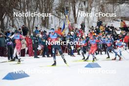 11.03.2023, Oslo, Norway (NOR): Ireneu Esteve Altimiras (AND), Martin Kirkeberg Moerk (NOR), Hunter Wonders (USA), Viktor Braennmark (SWE), (l-r)  - FIS world cup cross-country, mass men, Oslo (NOR). www.nordicfocus.com. © Modica/NordicFocus. Every downloaded picture is fee-liable.