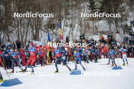 11.03.2023, Oslo, Norway (NOR): Florian Notz (GER), Thomas Bucher-Johannessen (NOR), Lorenzo Romano (ITA), Jens Burman (SWE), (l-r)  - FIS world cup cross-country, mass men, Oslo (NOR). www.nordicfocus.com. © Modica/NordicFocus. Every downloaded picture is fee-liable.
