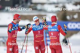 11.03.2023, Oslo, Norway (NOR): Hans Christer Holund (NOR), Martin Loewstroem Nyenget (NOR), Simen Hegstad Krueger (NOR), (l-r)  - FIS world cup cross-country, mass men, Oslo (NOR). www.nordicfocus.com. © Modica/NordicFocus. Every downloaded picture is fee-liable.