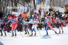 11.03.2023, Oslo, Norway (NOR): Hunter Wonders (USA), Viktor Braennmark (SWE), Clement Parisse (FRA), Olivier Leveille (CAN), +2g+, (l-r)  - FIS world cup cross-country, mass men, Oslo (NOR). www.nordicfocus.com. © Modica/NordicFocus. Every downloaded picture is fee-liable.