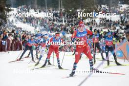 11.03.2023, Oslo, Norway (NOR): Jens Burman (SWE), Haavard Moseby (NOR), Jonas Dobler (GER), (l-r)  - FIS world cup cross-country, mass men, Oslo (NOR). www.nordicfocus.com. © Modica/NordicFocus. Every downloaded picture is fee-liable.