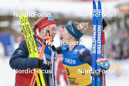 12.03.2023, Oslo, Norway (NOR): Ragnhild Gloeersen Haga (NOR), Jessie Diggins (USA), (l-r)  - FIS world cup cross-country, mass women, Oslo (NOR). www.nordicfocus.com. © Modica/NordicFocus. Every downloaded picture is fee-liable.