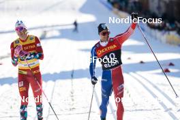 14.03.2023, Drammen, Norway (NOR): Johannes Hoesflot Klaebo (NOR), Richard Jouve (FRA), (l-r)  - FIS world cup cross-country, individual sprint, Drammen (NOR). www.nordicfocus.com. © Modica/NordicFocus. Every downloaded picture is fee-liable.