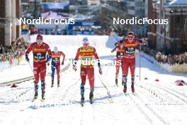 14.03.2023, Drammen, Norway (NOR): Erik Valnes (NOR), Johannes Hoesflot Klaebo (NOR), Ansgar Evensen (NOR), (l-r)  - FIS world cup cross-country, individual sprint, Drammen (NOR). www.nordicfocus.com. © Modica/NordicFocus. Every downloaded picture is fee-liable.
