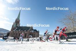 14.03.2023, Drammen, Norway (NOR): Calle Halfvarsson (SWE), Marcus Grate (SWE), Valerio Grond (SUI), Erik Valnes (NOR), (l-r)  - FIS world cup cross-country, individual sprint, Drammen (NOR). www.nordicfocus.com. © Modica/NordicFocus. Every downloaded picture is fee-liable.