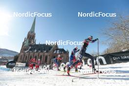14.03.2023, Drammen, Norway (NOR): Paal Golberg (NOR), Sivert Wiig (NOR), Renaud Jay (FRA), Lucas Chanavat (FRA), Zak Ketterson (USA), (l-r)  - FIS world cup cross-country, individual sprint, Drammen (NOR). www.nordicfocus.com. © Modica/NordicFocus. Every downloaded picture is fee-liable.