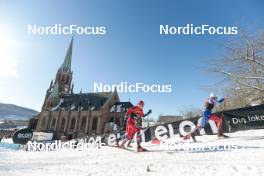 14.03.2023, Drammen, Norway (NOR): Paal Golberg (NOR), Renaud Jay (FRA), (l-r)  - FIS world cup cross-country, individual sprint, Drammen (NOR). www.nordicfocus.com. © Modica/NordicFocus. Every downloaded picture is fee-liable.