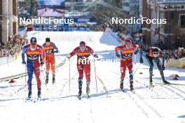 14.03.2023, Drammen, Norway (NOR): Ondrej Cerny (CZE), Even Northug (NOR), Paal Golberg (NOR), Paal Troean Aune (NOR), (l-r)  - FIS world cup cross-country, individual sprint, Drammen (NOR). www.nordicfocus.com. © Modica/NordicFocus. Every downloaded picture is fee-liable.