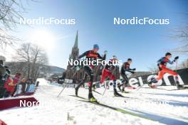 14.03.2023, Drammen, Norway (NOR): Simone Mocellini (ITA), Harald Astrup Arnesen (NOR), Paal Troean Aune (NOR), Ondrej Cerny (CZE), (l-r)  - FIS world cup cross-country, individual sprint, Drammen (NOR). www.nordicfocus.com. © Modica/NordicFocus. Every downloaded picture is fee-liable.
