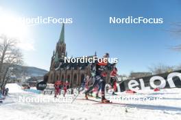 14.03.2023, Drammen, Norway (NOR): Paal Golberg (NOR), Sivert Wiig (NOR), Renaud Jay (FRA), Zak Ketterson (USA), Antoine Cyr (CAN), (l-r)  - FIS world cup cross-country, individual sprint, Drammen (NOR). www.nordicfocus.com. © Modica/NordicFocus. Every downloaded picture is fee-liable.