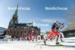 14.03.2023, Drammen, Norway (NOR): Hedda Bakkemo (NOR), Anna Svendsen (NOR), Mathilde Myhrvold (NOR), Katerina Janatova (CZE), Nadine Faehndrich (SUI), (l-r)  - FIS world cup cross-country, individual sprint, Drammen (NOR). www.nordicfocus.com. © Modica/NordicFocus. Every downloaded picture is fee-liable.