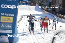 14.03.2023, Drammen, Norway (NOR): Laura Gimmler (GER), Julia Kern (USA), Tiril Udnes Weng (NOR), (l-r)  - FIS world cup cross-country, individual sprint, Drammen (NOR). www.nordicfocus.com. © Modica/NordicFocus. Every downloaded picture is fee-liable.