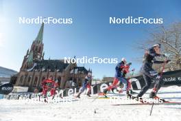 14.03.2023, Drammen, Norway (NOR): Paal Golberg (NOR), Sivert Wiig (NOR), Renaud Jay (FRA), Lucas Chanavat (FRA), Zak Ketterson (USA), (l-r)  - FIS world cup cross-country, individual sprint, Drammen (NOR). www.nordicfocus.com. © Modica/NordicFocus. Every downloaded picture is fee-liable.