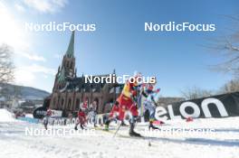 14.03.2023, Drammen, Norway (NOR): Calle Halfvarsson (SWE), Valerio Grond (SUI), Marcus Grate (SWE), Johannes Hoesflot Klaebo (NOR), Edvin Anger (SWE), (l-r)  - FIS world cup cross-country, individual sprint, Drammen (NOR). www.nordicfocus.com. © Modica/NordicFocus. Every downloaded picture is fee-liable.