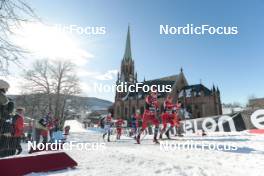 14.03.2023, Drammen, Norway (NOR): Oskar Svensson (SWE), Sindre Bjoernestad Skar (NOR), Jules Chappaz (FRA), Ansgar Evensen (NOR), Lars Agnar Hjelmeset (NOR), Ludek Seller (CZE), (l-r)  - FIS world cup cross-country, individual sprint, Drammen (NOR). www.nordicfocus.com. © Modica/NordicFocus. Every downloaded picture is fee-liable.