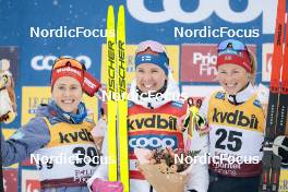 17.03.2023, Falun, Sweden (SWE): Katharina Hennig (GER), Kerttu Niskanen (FIN), Anne Kjersti Kalvaa (NOR), (l-r) - FIS world cup cross-country, 10km, Falun (SWE). www.nordicfocus.com. © Modica/NordicFocus. Every downloaded picture is fee-liable.