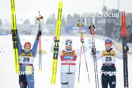 17.03.2023, Falun, Sweden (SWE): Katharina Hennig (GER), Kerttu Niskanen (FIN), Anne Kjersti Kalvaa (NOR), (l-r) - FIS world cup cross-country, 10km, Falun (SWE). www.nordicfocus.com. © Modica/NordicFocus. Every downloaded picture is fee-liable.