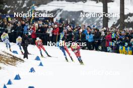 18.03.2023, Falun, Sweden (SWE): Johannes Hoesflot Klaebo (NOR), Lucas Chanavat (FRA), Even Northug (NOR), (l-r)  - FIS world cup cross-country, individual sprint, Falun (SWE). www.nordicfocus.com. © Modica/NordicFocus. Every downloaded picture is fee-liable.