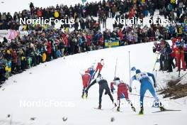 18.03.2023, Falun, Sweden (SWE): Harald Oestberg Amundsen (NOR), Lucas Chanavat (FRA), Erik Valnes (NOR), (l-r)  - FIS world cup cross-country, individual sprint, Falun (SWE). www.nordicfocus.com. © Modica/NordicFocus. Every downloaded picture is fee-liable.