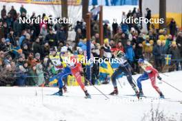 18.03.2023, Falun, Sweden (SWE): Federico Pellegrino (ITA), Jules Chappaz (FRA), Jan Stoelben (GER), (l-r)  - FIS world cup cross-country, individual sprint, Falun (SWE). www.nordicfocus.com. © Modica/NordicFocus. Every downloaded picture is fee-liable.