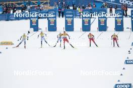 18.03.2023, Falun, Sweden (SWE): Jonna Sundling (SWE), Moa Lundgren (SWE), Maja Dahlqvist (SWE), Kristine Stavaas Skistad (NOR), Julie Myhre (NOR), Anne Kjersti Kalvaa (NOR), (l-r)  - FIS world cup cross-country, individual sprint, Falun (SWE). www.nordicfocus.com. © Modica/NordicFocus. Every downloaded picture is fee-liable.